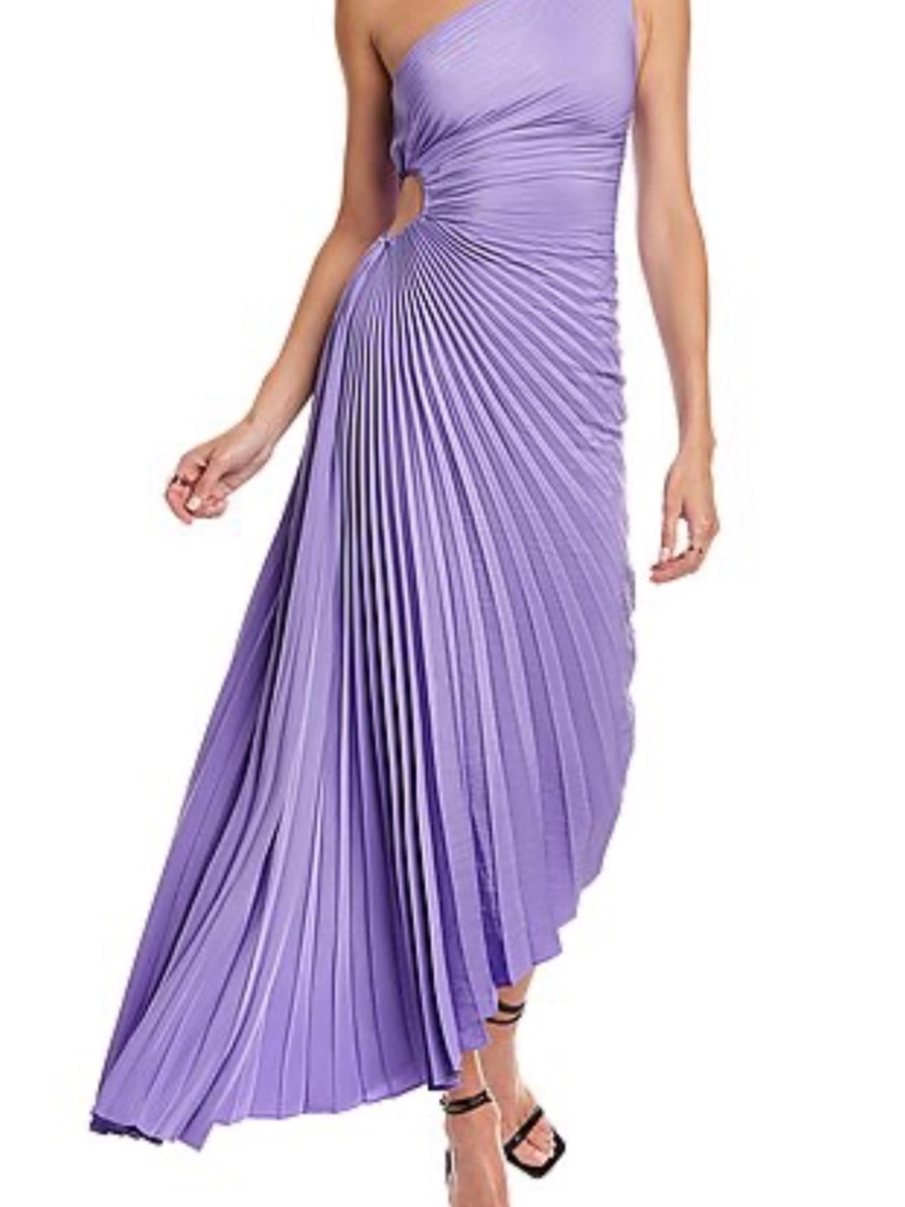 A.L.C. One-Shoulder Pleated Lavender Maxi Dress